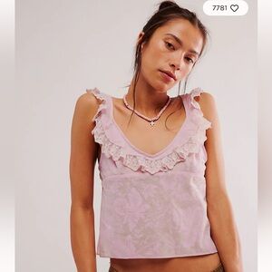 Free People Intimately Making Me Blush Cami - white NWOT
